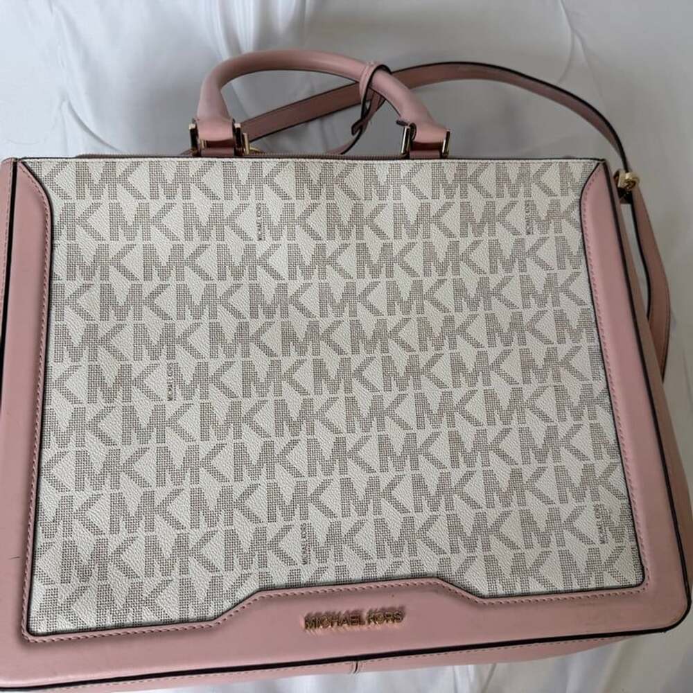 Michael Kors Jessie Vanilla Pink Tote Satchel Handbag with wallet